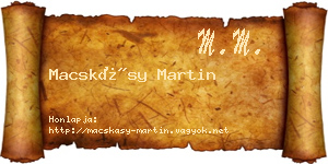 Macskásy Martin névjegykártya