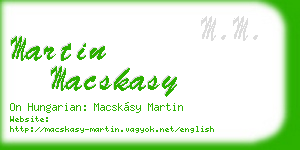 martin macskasy business card